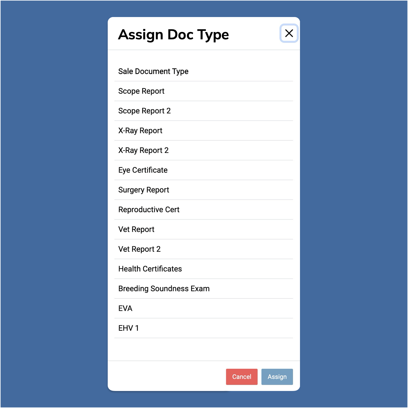 Assign Doc Type